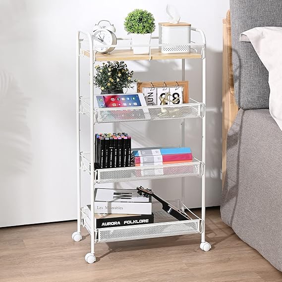 KINGRACK 4-Tier Rolling Cart