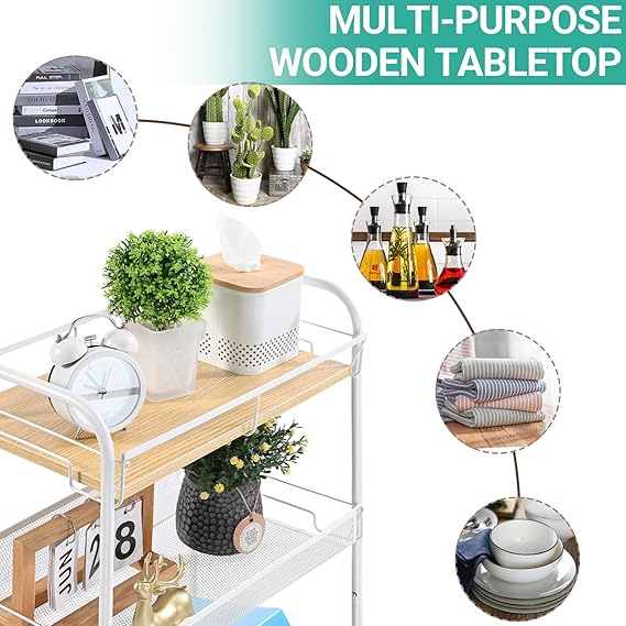 KINGRACK 4-Tier Rolling Cart